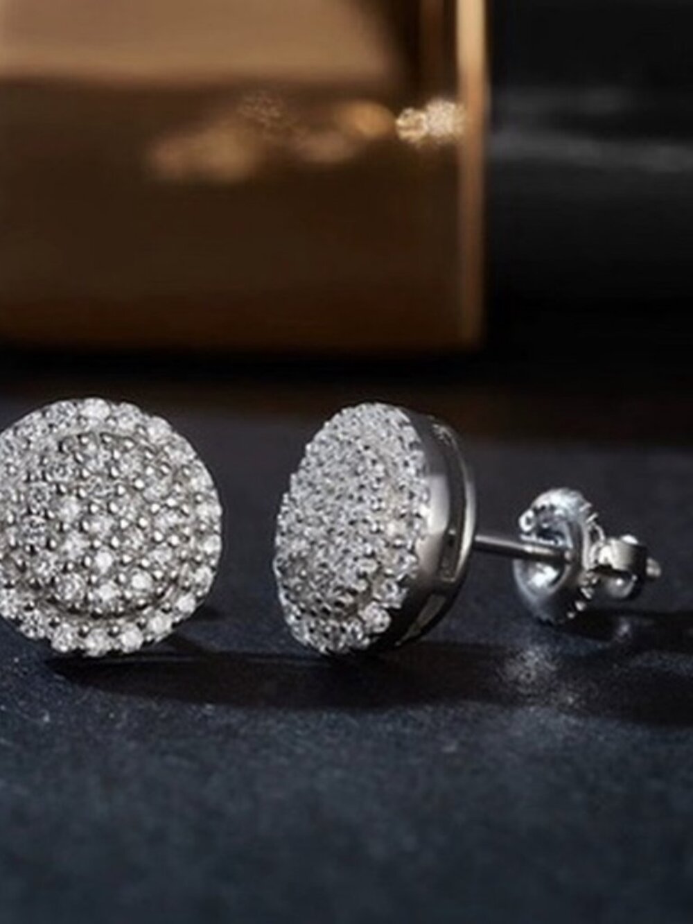 Moissanite Cluster Earrings Silver 7mm GRA Certified Passes Tester Womens New